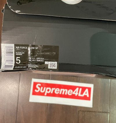 Supreme Nike Air Force 1 Low Black Size 5