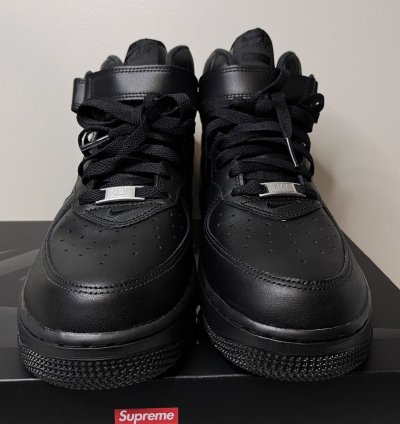 Supreme Nike Air Force 1 Mid Box Logo - Triple Black