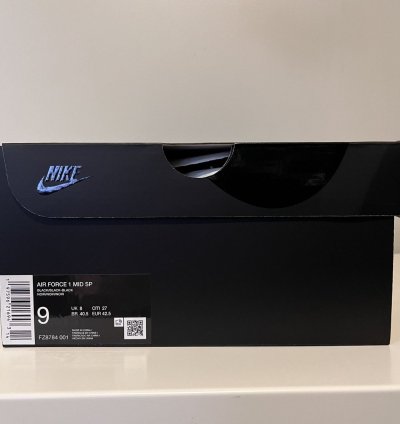 Supreme Nike Air Force 1 Mid Box Logo - Triple Black