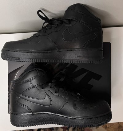 Supreme Nike Air Force 1 Mid Box Logo - Triple Black