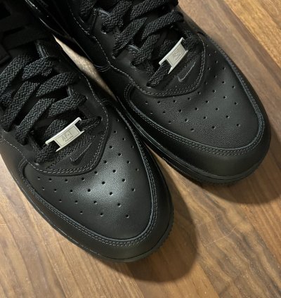 Supreme Nike Air Force 1 Mid Box Logo Triple Black 11