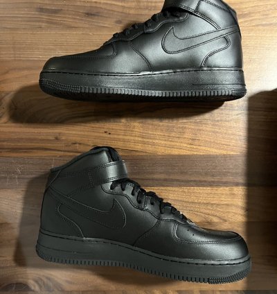 Supreme Nike Air Force 1 Mid Box Logo Triple Black 11