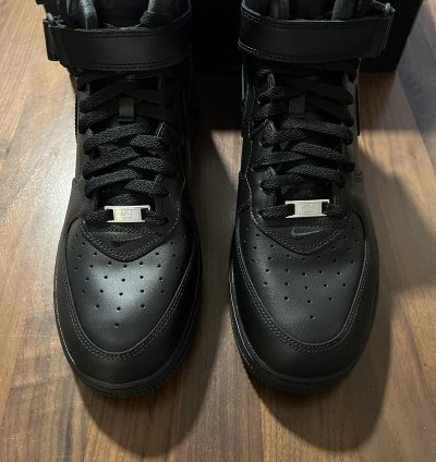 Supreme Nike Air Force 1 Mid Box Logo Triple Black 11