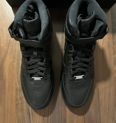 Supreme Nike Air Force 1 Mid Box Logo Triple Black 11