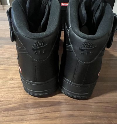 Supreme Nike Air Force 1 Mid Box Logo Triple Black 11