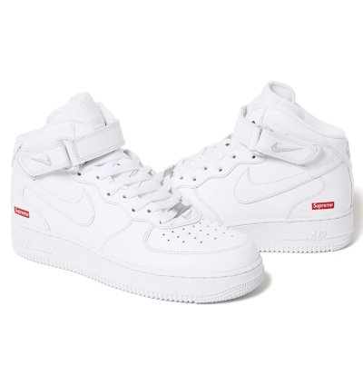 Supreme Nike Air Force 1 Mid Box Logo Triple White 11