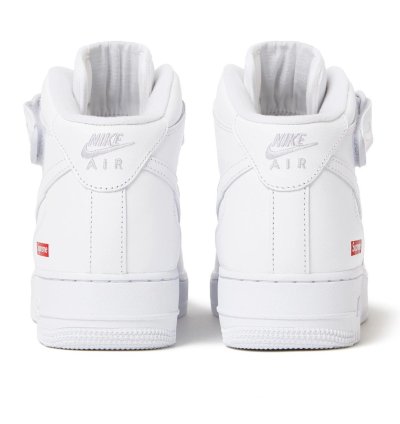 Supreme Nike Air Force 1 Mid Box Logo Triple White 11