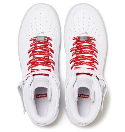 Supreme Nike Air Force 1 Mid Box Logo Triple White 11