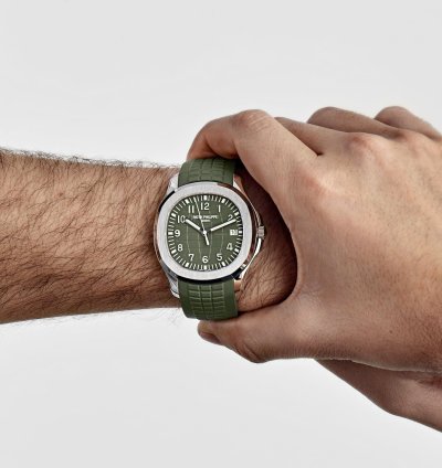Patek Philippe Aquanaut 5168g-010 Jumbo White Gold Khaki Green