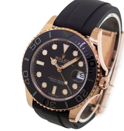 Rolex Yacht-master 37 37mm Rose Gold Black Dial Black Bezel 268655