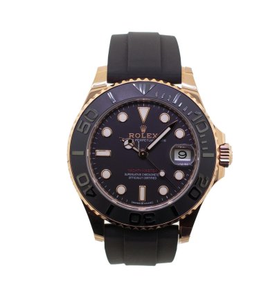 Rolex Yacht-master 37 37mm Rose Gold Black Dial Black Bezel 268655