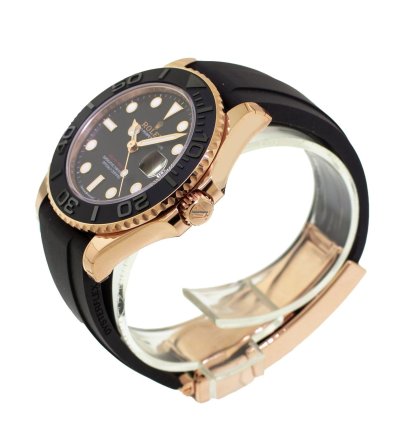 Rolex Yacht-master 37 37mm Rose Gold Black Dial Black Bezel 268655