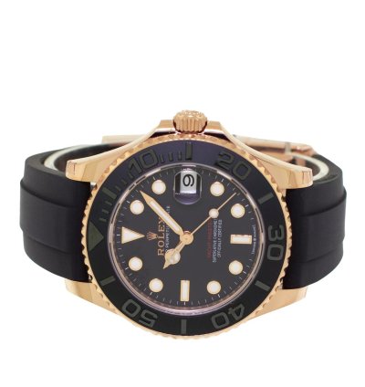Rolex Yacht-master 37 37mm Rose Gold Black Dial Black Bezel 268655