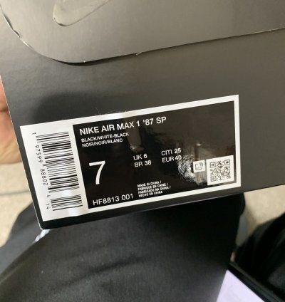 Supreme Nike Air Max 1 87 Sp Black White - Size 7