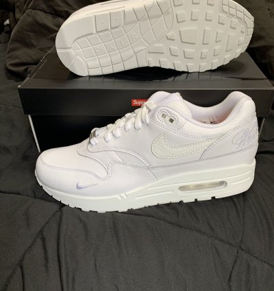 Supreme Nike Air Max 1 87 Sp Triple White - Size 9