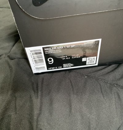 Supreme Nike Air Max 1 87 Sp Triple White - Size 9