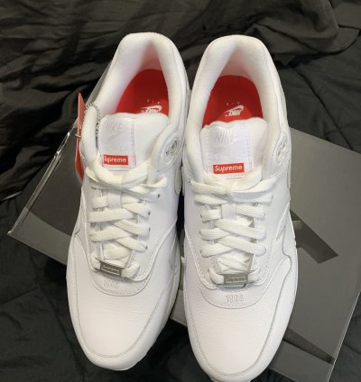 Supreme Nike Air Max 1 87 Sp Triple White - Size 9