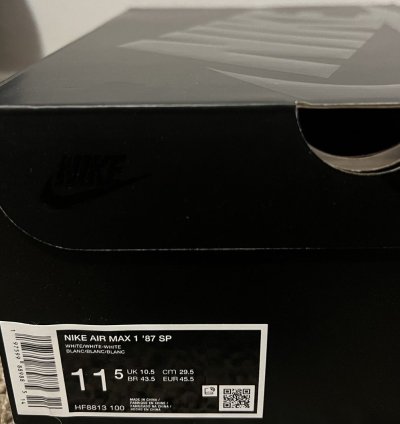 Supreme Nike Air Max 1 87 Sp White Size 11 5 Ss 25