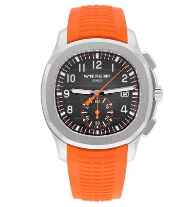 Patek Philippe Aquanaut 5968a Aquanaut Chronograph Orange Band Mens Watch Box Papers