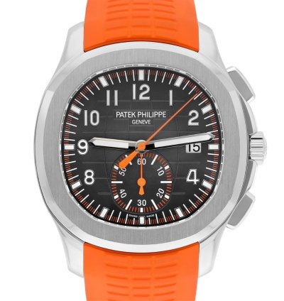 Patek Philippe Aquanaut 5968a Aquanaut Chronograph Orange Band Mens Watch Box Papers