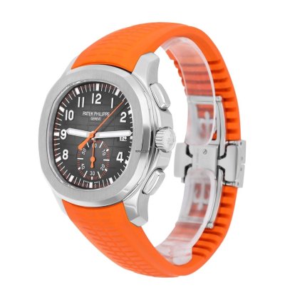Patek Philippe Aquanaut 5968a Aquanaut Chronograph Orange Band Mens Watch Box Papers