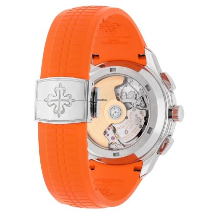Patek Philippe Aquanaut 5968a Aquanaut Chronograph Orange Band Mens Watch Box Papers
