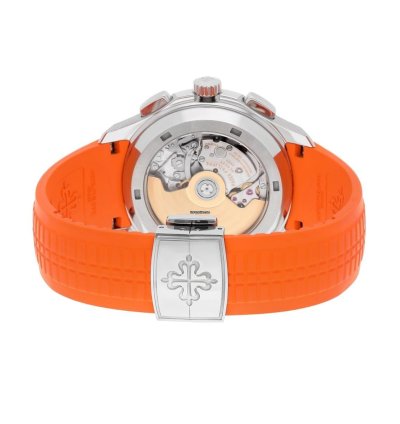 Patek Philippe Aquanaut 5968a Aquanaut Chronograph Orange Band Mens Watch Box Papers