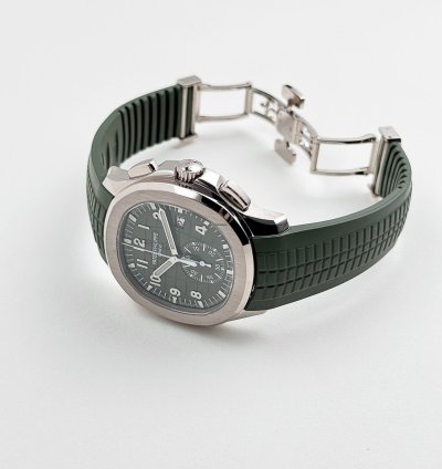 Patek Philippe Aquanaut 5968g-010 Chronograph White Gold Khaki Green Dial 2024