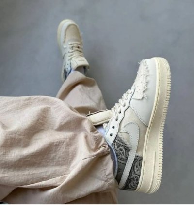 Nik E Air Force 1 Big Bang Chunky Lace Sneakers