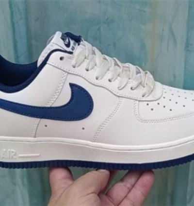 Nik E Air Force 1 Blanc Minuit Marine Sneakers