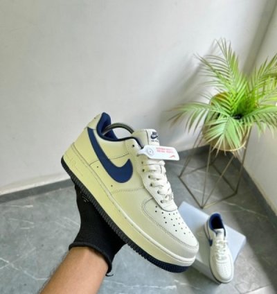Nik E Air Force 1 Blanc Minuit Marine Sneakers