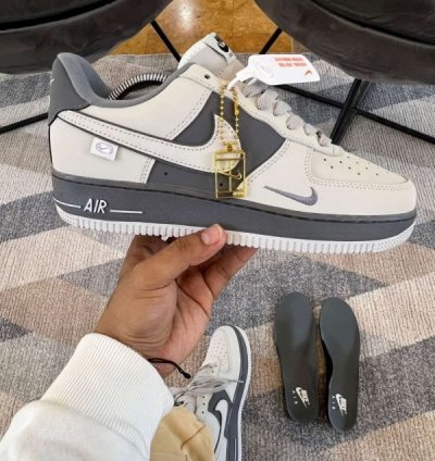 Nik E Air Force 1 Epic Grey Sneakers