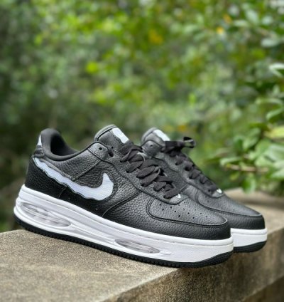 Nik E Air Force 1 Low Evo Black White Sneakers