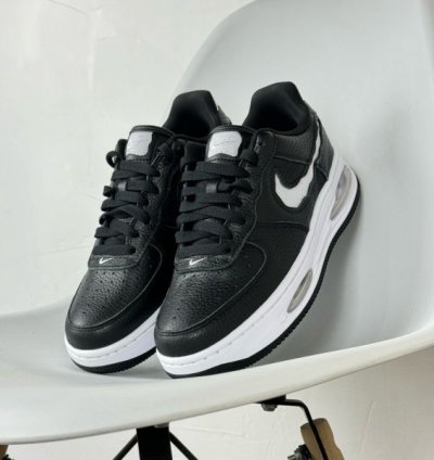 Nik E Air Force 1 Low Evo Black White Sneakers