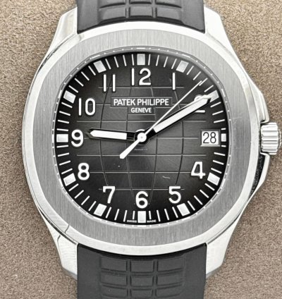 Patek Philippe Aquanaut Black Dial Steel Rubber Bracelet