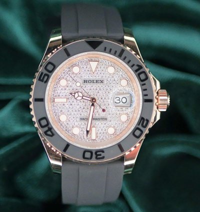 Rolex Yacht-master 40 2025 New Unworn Yacht Master Diamond Pave Dial Rose Gold Ceramic 126655-0005