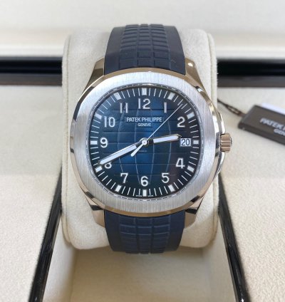 Patek Philippe Aquanaut Blue White Gold 2021 Full Set