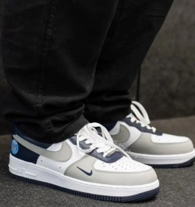 Nik E Air Force 1 Paris Saint German Psg Grey Blue Sneakers