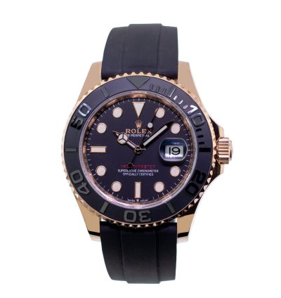 Rolex Yacht-master 40 40mm Rose Gold Black Dial Black Bezel 126655