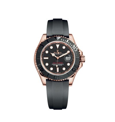 Rolex Yacht-master 40 40mm Rose Gold Black Dial Oysterflex Bracelet 126655