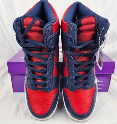 Supreme Nike Sb Dunk High By Any Means Navy Red Men