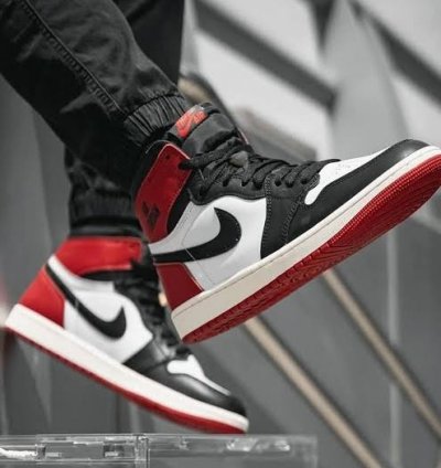Nik E Air Jordan 1 High Black Toe Reimagined Basketball Sneakers