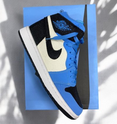 Nik E Air Jordan 1 Spider Verse Unc Blue Basketball Sneakers Semi Ua