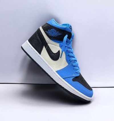 Nik E Air Jordan 1 Spider Verse Unc Blue Basketball Sneakers Semi Ua