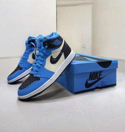 Nik E Air Jordan 1 Spider Verse Unc Blue Basketball Sneakers Semi Ua
