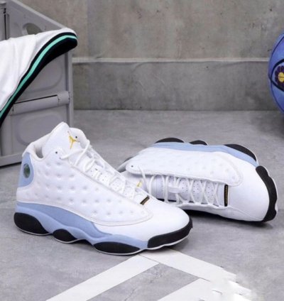 Nik E Air Jordan 13 Blue Grey Basketball Sneakers