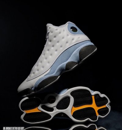 Nik E Air Jordan 13 Blue Grey Basketball Sneakers