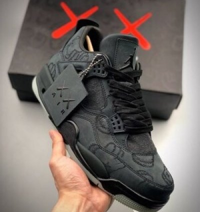 Nik E Air Jordan 4 Black Kaws Basktetball Sneakers Semi Ua
