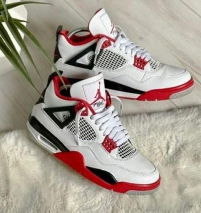 Nik E Air Jordan 4 Fire Red Basketball Sneakers Semi Ua