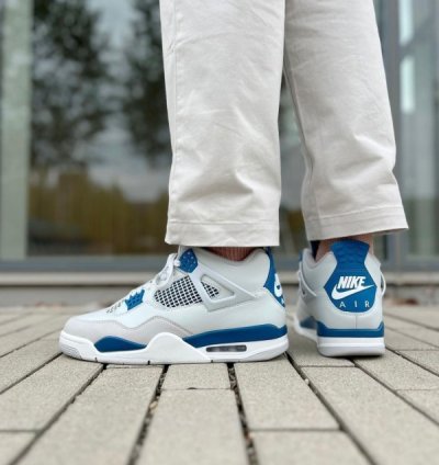 Nik E Air Jordan 4 Industrial Blue Baskeball Sneakers Semi Ua